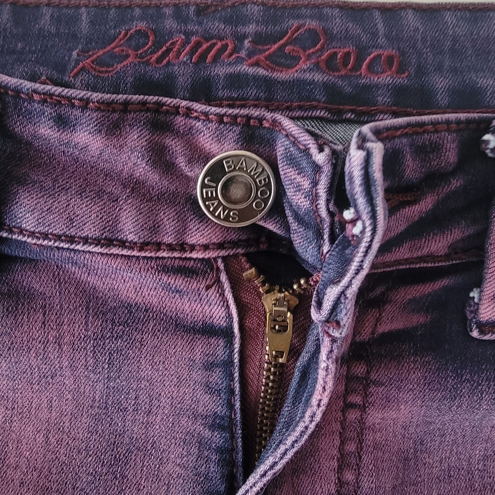BAMBOO Women's High-Rise Purple Denim Jeans